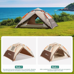 YITAHOME Camping Zelt, Pop up Zelt 2 Personen Wasserdicht Familie Kuppelzelt Wasserdicht Winddich 210D Oxford Reißfestigkeit 