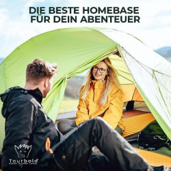 Tourbold Zelt 2 Personen | Tourbude II | kleines Packmaß | Ultraleicht | wasserdicht | großes Innenzelt | Doppelschichtzelt |