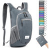 G4Free Kleiner Rucksack, 10/15 l, faltbar, leicht, verstaubar, Tagesrucksack, Reisen, Outdoor, Wandern, Schultertasche, Grau 
