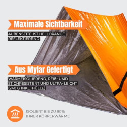 MEKKAPRO Notfallzelt mit Signalpfeife – Survival Zelt – Notfall Ausrüstung - Notfallzelt 2 Personen - Notfall Zelt für Surviv