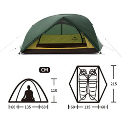 Naturehike Star-River Zelt 2 Personen Doppelzelt Ultraleichtes Zelt Rucksackreisen Wasserdicht Wandern Camping Zelt  Olivgrün