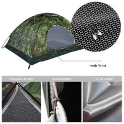 MAGT Camping Zelt, Outdoor 2 Personen Zelt Camouflage UV Schutz Wasserdicht 2 Mann Zelt mit Lüftungsschlitz und Abdeckung für