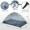 Naturehike Ultraleichtes Silikonzelt Campingzelt 2 Personen Zelt Regenfest Camping Wandern 3-4 Saison Zelt  Grün 