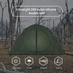 Naturehike Ultraleichtes Silikonzelt Campingzelt 2 Personen Zelt Regenfest Camping Wandern 3-4 Saison Zelt  Grün 