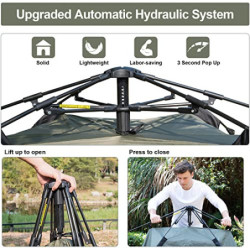 Camping Zelt Automatisches Sofortzelt 2-3 Personen Pop Up, Doppelschicht Wasserdicht & Winddichte Ultraleichte Kuppelzelt UV 