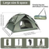 Camping Zelt Automatisches Sofortzelt 2-3 Personen Pop Up, Doppelschicht Wasserdicht & Winddichte Ultraleichte Kuppelzelt UV 