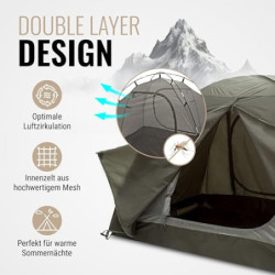 WANDERFALKE® Zelt 2-3 Personen wasserdicht, Ultraleicht & kleines Packmaß - Outdoor Zelte für Camping, Trekking, Bikepacking,