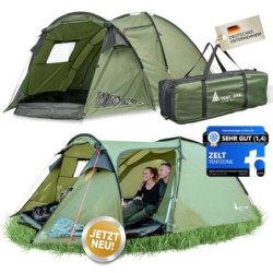 TENTZONE Dome 01, Wasserdicht, 2-3 Personen Campingzelt, Vorraum mit abnehmbare Bodenplane, Belüftungsöffnungen, Grün