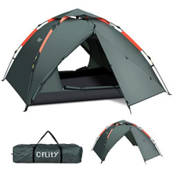 Cflity Camping Zelt, 3 Personen Instant Pop Up Wasserdicht DREI Schicht Automatische Kuppelzelt, Große 4 Jahreszeiten, Backpa