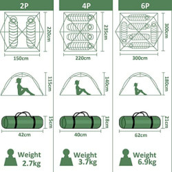 Clostnature Zelt für Camping - Wasserdichtes Outdoor 2 Mann Zelt Leichtes Kuppelzelt für 2 Personen, Kompakt, mit Kleinem Pac