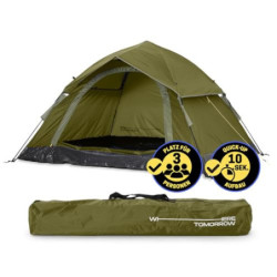 Lumaland Camping Zelt | Leichtes Pop Up Wurfzelt | 2-3 Personen Kuppelzelt | Trekking & Festival Igluzelt | Sekundenzelt Wass