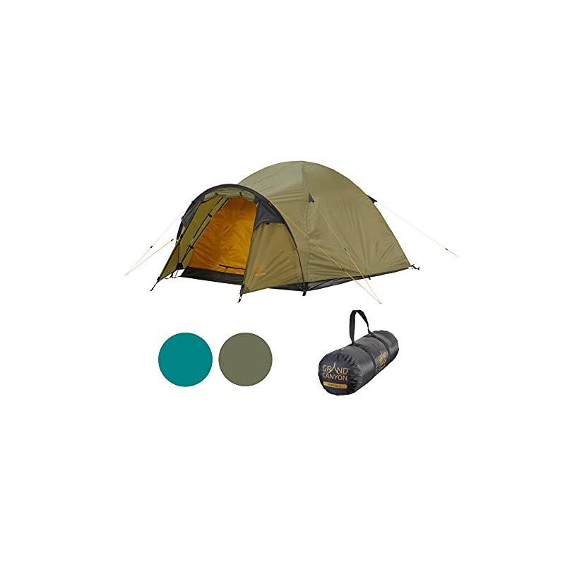 Grand Canyon Topeka 2 - Kuppelzelt für 2 Personen | Ultra-leicht, wasserdicht, kleines Packmaß | Zelt für Trekking, Camping, Grand Canyon Topeka 2 - Kuppelzelt für 2 Personen | Ultra-leicht, wasserdicht, kleines Packmaß | Zelt für Trekking, Camping,