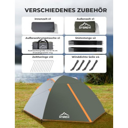 Gysrevi Camping Zelt Wurfzelt Zelt 2 Personen Kuppelzelte Wasserdicht Winddicht Dome Tent Ultraleicht Zelt für Camping Outdoo