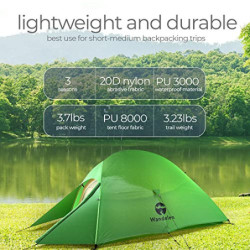 Wandelen Appalachian 2 Camping Zelt 2 Personen Ultraleicht Wasserdicht Windschutz - Leichtes Campingzelt Kleines Packmaß - 3 