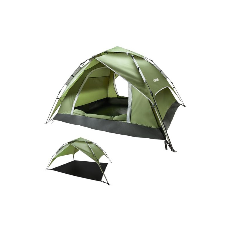 Yorbay 2 in 1 Pop Up Camping Zelte für 2-3 Personen, doppelwandig Wasserdicht UV-Schutz Kuppelzelte Wurfzelte für Familie, Tr Yorbay 2 in 1 Pop Up Camping Zelte für 2-3 Personen, doppelwandig Wasserdicht UV-Schutz Kuppelzelte Wurfzelte für Familie, Tr