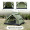 Yorbay 2 in 1 Pop Up Camping Zelte für 2-3 Personen, doppelwandig Wasserdicht UV-Schutz Kuppelzelte Wurfzelte für Familie, Tr