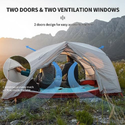 Naturehike Star-River Leichtes Zelt 20D Silikon Stoff 2 Person Doppelschichten Aluminium Rod Camping Zelt 20D Grau 