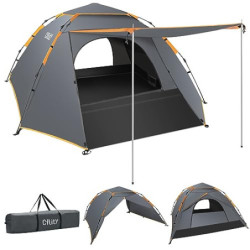 Cflity Camping Zelt, 3 Personen Pop Up Zelt Automatisches Instant DREI Schicht Wasserdicht 4 Jahreszeiten Große Wurfzelt & Ze