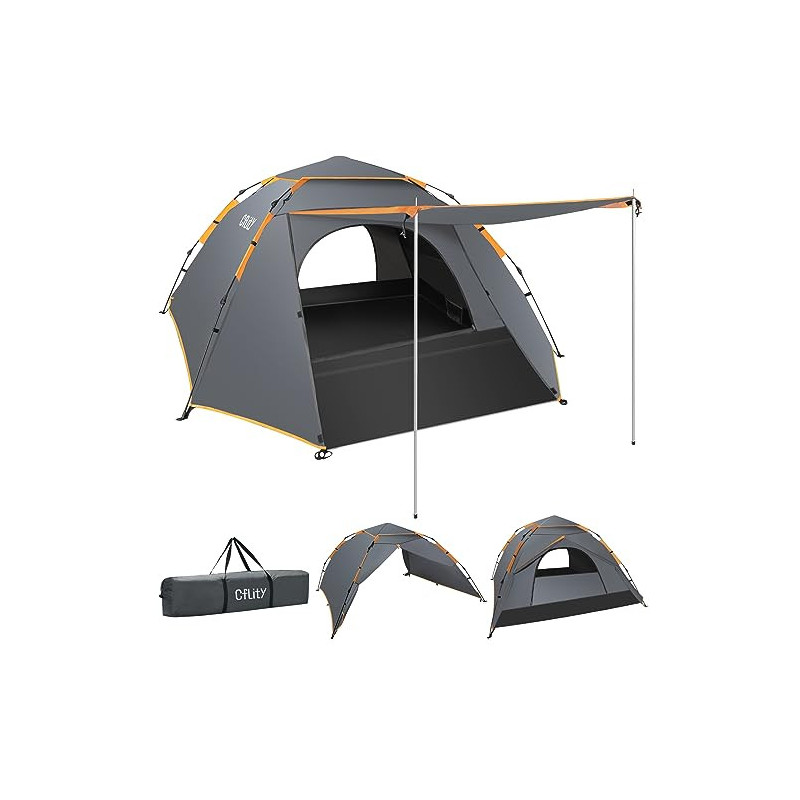 Cflity Camping Zelt, 3 Personen Pop Up Zelt Automatisches Instant DREI Schicht Wasserdicht 4 Jahreszeiten Große Wurfzelt & Ze Cflity Camping Zelt, 3 Personen Pop Up Zelt Automatisches Instant DREI Schicht Wasserdicht 4 Jahreszeiten Große Wurfzelt & Ze