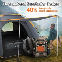 Cflity Camping Zelt, 3 Personen Pop Up Zelt Automatisches Instant DREI Schicht Wasserdicht 4 Jahreszeiten Große Wurfzelt & Ze
