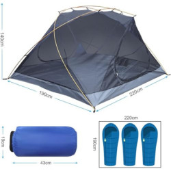 Campingzelt, 3-4 Personen Kuppelzelt mit Moskitonetz 5000mm Wasserdichtes Winddicht Anti Moskito Familienzelt, Leicht, 4 Jahr