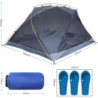 Campingzelt, 3-4 Personen Kuppelzelt mit Moskitonetz 5000mm Wasserdichtes Winddicht Anti Moskito Familienzelt, Leicht, 4 Jahr