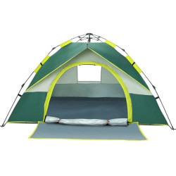 Pop-Up-Zelt 4 Personen Familie mit Fenster, Wasserdicht, Tragetasche für Camping Wandern 4 Jahreszeiten