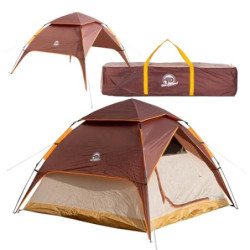 Automatik- Campingzelt Pop-Up Zelt 3-4 Personen 2 in 1 Campingzelt und Pavillon/Sonnenschutz – doppelwandig, wasserdicht, Win