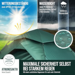 Vulnora Pop Up Zelt 4 Personen - Wasserdicht [5000mm Wassersäule] Wurfzelt 1-4 Personen | Auf- und Abbau in Sekunden - Strand