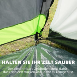 Peirhw Tunnelzelt für 4 Personen, Tipi-Zelt Groß Campingzelt mit Schlafkabine, 3000 mm wasserdichtes Familienzelt, Hauszelt m