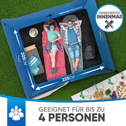 Aretus - Wurfzelt 2-4 Personen AUF-ABBAU IN 45 Sekunden -Extra Groß & Wasserdicht- Pop up Zelt 3 Person automatik Wurfzelt 3 
