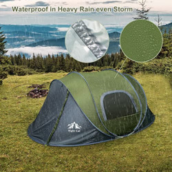 Night Cat Aufgerüstetes Pop-Up-Zelt für 2–4 Personen, einfacher Aufbau in 3 Sekunden, sofortiges Campingzelt mit Veranda, aut