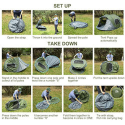 Night Cat Aufgerüstetes Pop-Up-Zelt für 2–4 Personen, einfacher Aufbau in 3 Sekunden, sofortiges Campingzelt mit Veranda, aut
