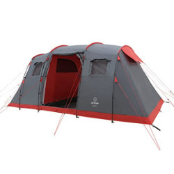 Justcamp Lake 4 Campingzelt, 4 Personen Familienzelt, groß, stabil, wasserdicht für Festival, tragbar, hohes Kuppelzelt mit Z
