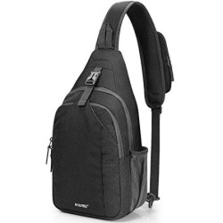 G4Free Sling Bag Rucksack, Diebstahlschutz, Brusttasche, Umhängetasche, Crossbody, Fitnessstudio, Tagesrucksack mit Kopfhörer