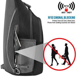 G4Free Sling Bag Rucksack, Diebstahlschutz, Brusttasche, Umhängetasche, Crossbody, Fitnessstudio, Tagesrucksack mit Kopfhörer