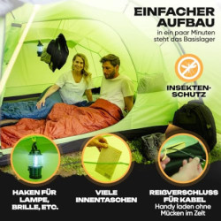 trailvista® Zelt 4 Personen - Familienzelt mit Vorzelt - Campingzelt für 4 Personen wasserdicht mit 3000mm Wassersäule - Camp