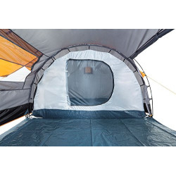CampFeuer Zelt Super+ für 4 Personen | Grau/Schwarz  Orange  | Großes Tunnelzelt mit 2 Eingängen und Vordach, 3000 mm Wassers