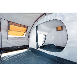CampFeuer Zelt Super+ für 4 Personen | Grau/Schwarz  Orange  | Großes Tunnelzelt mit 2 Eingängen und Vordach, 3000 mm Wassers