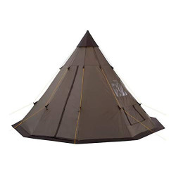 CampFeuer Tipi Zelt Spirit für 4 Personen | Braun | Indianerzelt für Camping, Wandern, 3000 mm Wassersäule | Firstzelt, Pyram