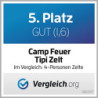 CampFeuer Tipi Zelt Spirit für 4 Personen | Braun | Indianerzelt für Camping, Wandern, 3000 mm Wassersäule | Firstzelt, Pyram