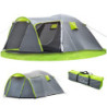 Campela Touristenzelt, Familienzelt, Tropical, für 3-4 Personen, wasserdicht 3000m, geklebte Nähte, CA0013  Green 