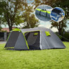 Campela Touristenzelt, Familienzelt, Tropical, für 3-4 Personen, wasserdicht 3000m, geklebte Nähte, CA0013  Green 