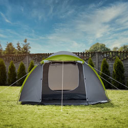 Campela Touristenzelt, Familienzelt, Tropical, für 3-4 Personen, wasserdicht 3000m, geklebte Nähte, CA0013  Green 