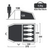 your GEAR Zelt Sopero 4 Personen Tunnelzelt mit Seiteneingang Wohnraum Fenster Wasserdicht 5000 mm UV 50+ Schutz Blau Grau