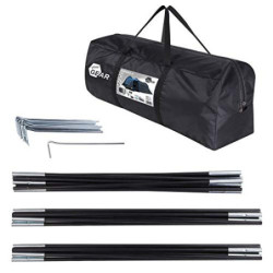 your GEAR Zelt Sopero 4 Personen Tunnelzelt mit Seiteneingang Wohnraum Fenster Wasserdicht 5000 mm UV 50+ Schutz Blau Grau