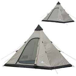 your GEAR Zelt Lido - Tipi-Zelt für 3 oder 4 Personen, Campingzelt mit eingenähtem Boden, Insektenschutz und Stehhöhe, Pyrami
