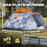 Lumaland Pop Up Zelt | 3-4 Personen Familienzelt | Wurfzelt Innenmaße 210x210x120 cm | Wasserdicht & Windfest | Ideal als Cam
