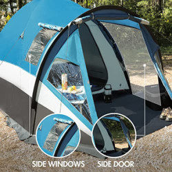 Portal Zelt 3-4 Personen Stehehöhe Camping Kuppelzelt XL mit Vorraum Seitentür&Fenster 3-4 Saison 3000mm Wasserdicht für Outd