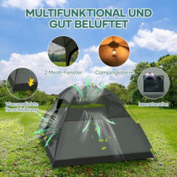 Camping Zelt, Kuppelzelte für 2-3 Personen  S 3-4 Personen L , Familienzelt Camping Backpacking Zelte Wasserdicht & Winddicht